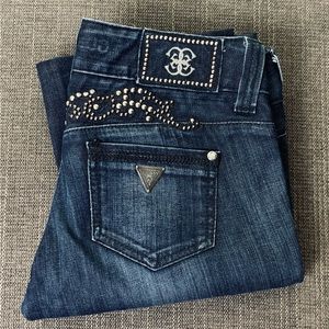 Guess Premium Daredevil Boot Cut Stretch Studded Jeans